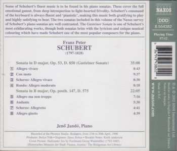 CD Franz Schubert: Piano Sonatas D. 850 (Gasteiner Sonate)  And D. 575