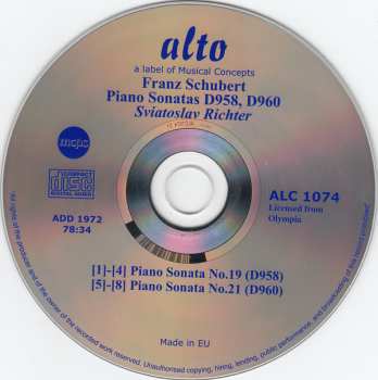 CD Franz Schubert: Piano Sonatas 19, 21