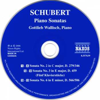 CD Franz Schubert: Piano Sonatas Nos. 2, 3 And 6