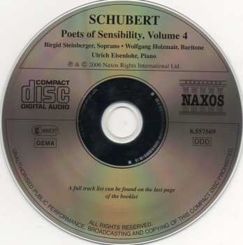CD Franz Schubert: Poets Of Sensibility, Volume 4