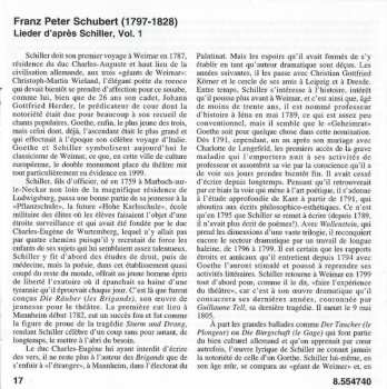 CD Franz Schubert: Schiller-Lieder, Vol. 1