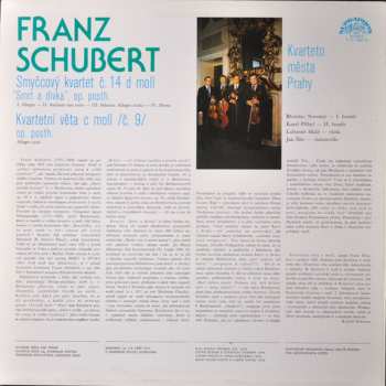 LP Franz Schubert: Smyčcový Kvartet Č. 14 D Moll "Smrt A Dívka" / Kvartetní Věta C Moll /Č. 9/