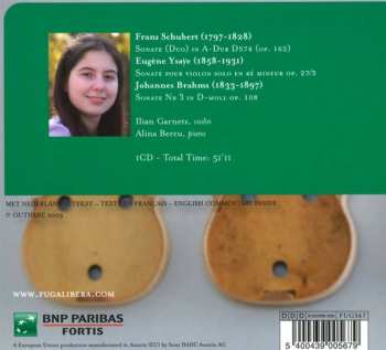 CD Johannes Brahms: Sonate Duo D574,  Sonate Op. 27 No. 3, Sonate No. 3 Op. 108