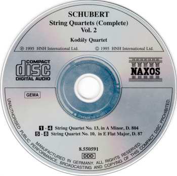 CD Franz Schubert: String Quartets (Complete) Vol. 2