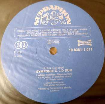 LP The Czech Philharmonic Orchestra: Symphony No. 8 Unfinished / Symphony No. 3