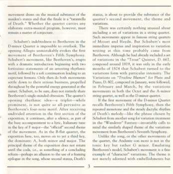 CD Franz Schubert: Quartets Nos. 13 And 8; Der Tod Und Das Mädchen