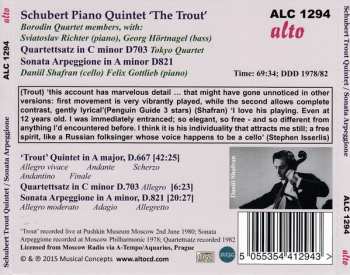 CD Franz Schubert: ‘Trout’ Quintet / Sonata Arpeggione / Quartettsatz