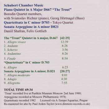 CD Franz Schubert: ‘Trout’ Quintet / Sonata Arpeggione / Quartettsatz