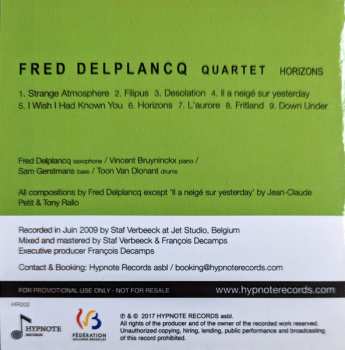 CD Fred Delplancq Quartet: Horizons