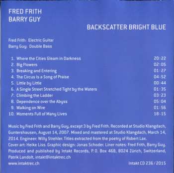CD Fred Frith: Backscatter Bright Blue