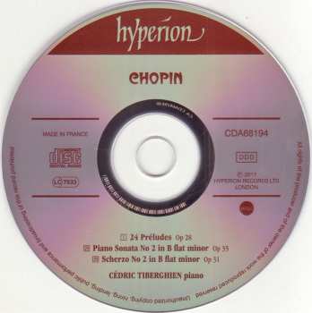 CD Frédéric Chopin: 24 Préludes ∙ Piano Sonata No 2 ∙ Scherzo No 2
