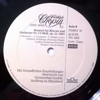 LP Frédéric Chopin: Welte Mignon / Konzert Für Klavier Und Orchester (Auslese '81)