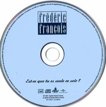 CD Frédéric François:  Est-ce Que Tu Es Seule Ce Soir ?