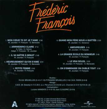 9CD/Doos Frédéric François: L'intégrale Des Albums Originaux 1984-1992