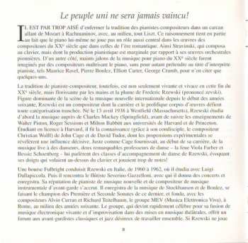 CD Frederic Rzewski: The People United Will Never Be Defeated!