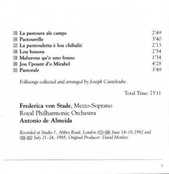 CD Frederica von Stade: Songs Of The Auvergne