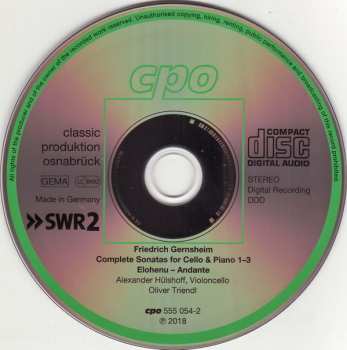CD Oliver Triendl: Complete Cello Sonatas