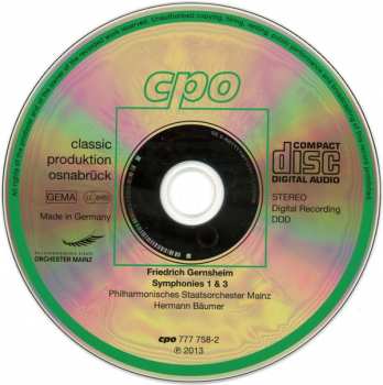 CD Hermann Bäumer: Symphonies 1 & 3