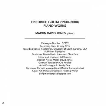 CD Friedrich Gulda: Piano Works