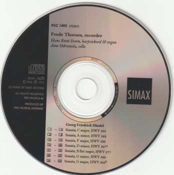 CD Georg Friedrich Händel: Sonatas For Recorder And Basso Continuo