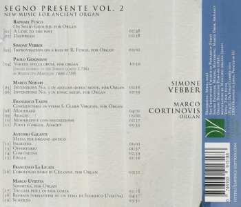 CD Simone Vebber: Segno Presente Vol. 2 (New Music For Ancient Organ)