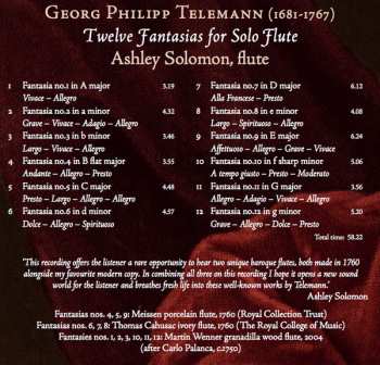 CD Georg Philipp Telemann: Twelve Fantasias For Solo Flute