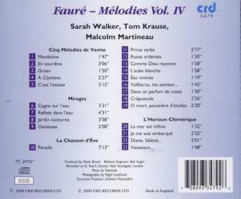 CD Gabriel Fauré: Melodies Vol. IV