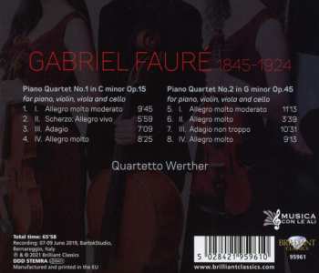 CD Gabriel Fauré: Piano Quartets Op. 15 & Op. 45