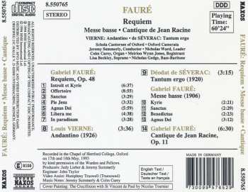 CD Gabriel Fauré: Requiem • Messe Basse • Cantique De Jean Racine / Andantino / Tantum Ergo