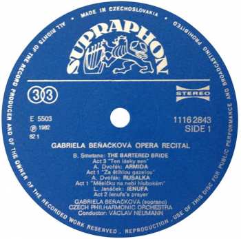 LP The Czech Philharmonic Orchestra: Soprano