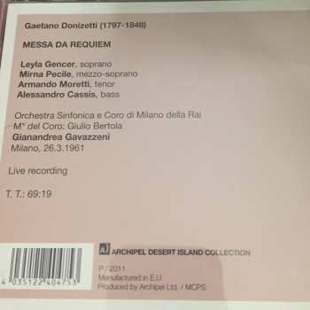 CD Gaetano Donizetti: Messa Da Requiem