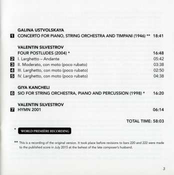 CD Valentin Silvestrov: Works For Piano And Orchestra
