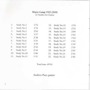 CD Mario Gangi: 22 Studies For Guitar
