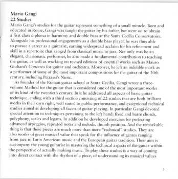 CD Mario Gangi: 22 Studies For Guitar