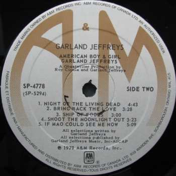 LP Garland Jeffreys: American Boy & Girl