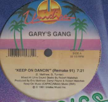 LP Gary's Gang: Keep On Dancin (Remake 91) / Last Night A DJ Saved My Life (Remix 91)