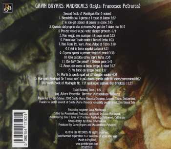 CD Gavin Bryars: Al Suon Dell'Acque Scriva - Madrigals Volume 1