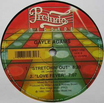 LP Gayle Adams: Your Love Is A Life Saver / Stretchin' Out / Love Fever