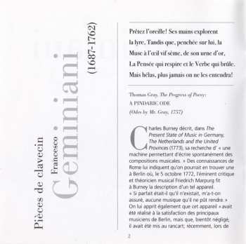 CD Francesco Geminiani: Pièces De Clavecin
