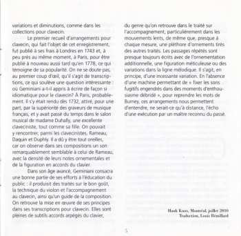 CD Francesco Geminiani: Pièces De Clavecin