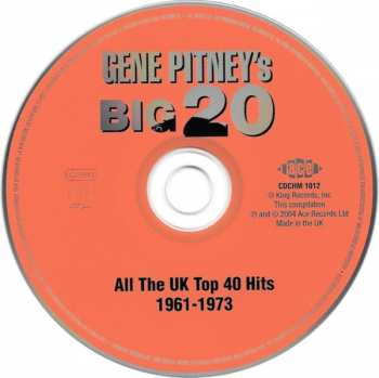 CD Gene Pitney: Gene Pitney's Big 20: All The UK Top 40 Hits 1961-1973