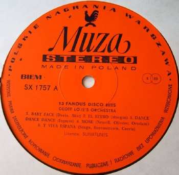 LP Geoff Love & His Orchestra: 13 Famous Disco Hits