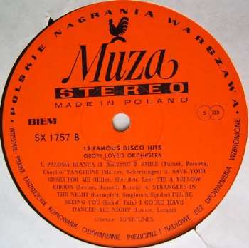 LP Geoff Love & His Orchestra: 13 Famous Disco Hits