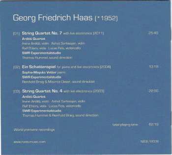 CD Arditti Quartet: Ein Schattenspiel - String Quartets No.4 & No.7