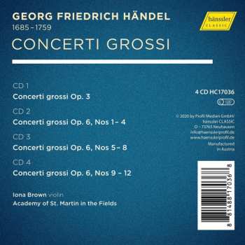 4CD/Doos Georg Friedrich Händel: Concerti Grossi Op. 3 & 6 (Complete)