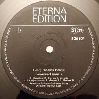 LP Georg Friedrich Händel: Feuerwerksmusik