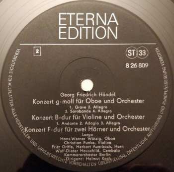 LP Georg Friedrich Händel: Feuerwerksmusik