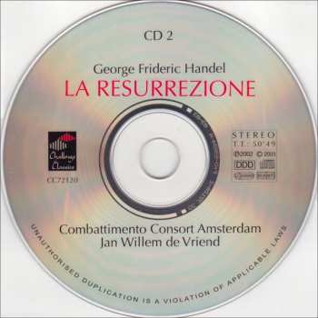 2CD Georg Friedrich Händel: La Resurrezione (Live Recording)