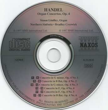 CD Georg Friedrich Händel: Organ Concertos Op. 4