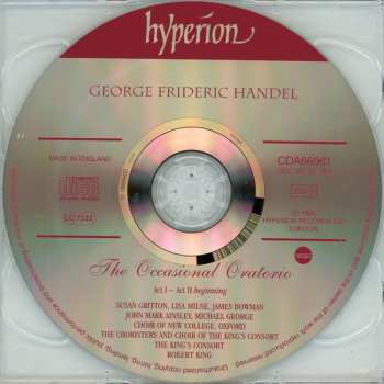 2CD Georg Friedrich Händel: The Occasional Oratorio